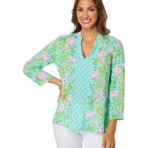NWT Lilly Pulitzer Luna Bay Tunic Surf Blue Oh Diamond Girl Engineered Size XL